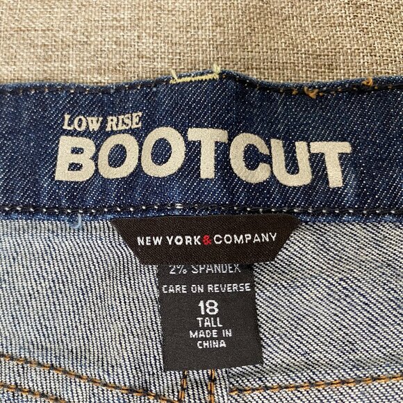 New York & Company Bootcut Denim Jeans Women's 18 Tall Blue Casual Pants - Picture 7 of 16
